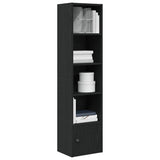 Bookcase Black Oak 31x24x127 cm Engineered Wood 860347