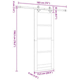 Sliding Door Manual Natural and black 73.5 x 198.5 cm 3333494