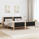Bed Frame with Headboard Black 200 x 200 cm Fabric 3394245