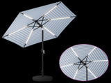 Garden Parasol with LED Lights and Base 230 x 230 cm Polyester 42036257