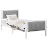 Bed frame White and light grey 75 x 190 cm Solid pine wood 878513