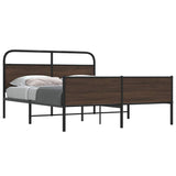 Metal Bed Frame without Mattress Brown Oak 160x200 cm 3318709