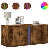 TV Wall Cabinet with LED Lights Smoked Oak 80x31x35 cm 852261