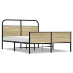 Bed Frame without Mattress 140x200 cm Sonoma Oak Engineered Wood 4100447