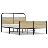 Bed Frame without Mattress 140x200 cm Sonoma Oak Engineered Wood 4100447