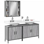 ZNTS 3 Piece Bathroom Cabinet Set Grey Sonoma Engineered Wood 3214733