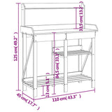 Potting Bench with Shelves Grey Solid Wood Fir 368433
