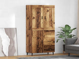 Highboard with Drawer 2 pcs Old Wood Engineered Wood 3415712