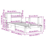 Bookcase Bed without Mattress 90x200cm Solid Wood Pine 3322646