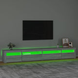 TV Cabinet with LED Lights Grey Sonoma 270x35x40 cm 3152752