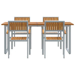 Garden Dining Set 5 pcs Grey and brown 180 x 90 x 75 cm 3284355