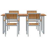 Garden Dining Set 5 pcs Grey and brown 180 x 90 x 75 cm 3284355