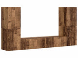TV Cabinet Set 6 pcs Old Wood Engineered Wood 3409112