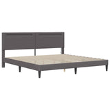 Bed Frame with LED Strip Lights Grey 180 x 200 cm Faux Leather 3415285