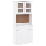 Highboard ALTA White 77x35x165 cm Solid Wood Pine 3187774