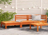 Garden Sofa Wax Brown Solid Pine Wood 3-Seater Modular 838044