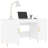 Desk White 140x50x75 cm Engineered Wood 829532