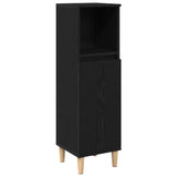 Bathroom Cabinet Black Oak 30 x 30 x 100 cm Engineered Wood 862807