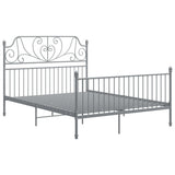 Bed Frame without Mattress Grey Metal 160x200 cm 324855