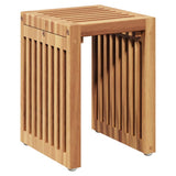 Garden Side Table 3 pcs Brown 33 x 44.5 x 51 cm Solid Teak Wood 42006351