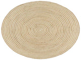 Handmade Rug Jute with Spiral Design White 150 cm 133718