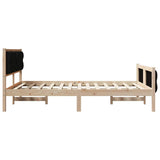 Bed Frame with Headboard Black 150 x 200 cm Solid Pine Wood 3394285