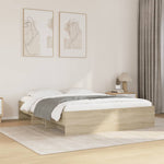Bed Frame without Mattress Sonoma Oak 150x200 cm King Size Engineered Wood 3295648