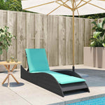 Sun Lounger with Cushion Black 60x205x73 cm Poly Rattan 368286