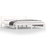 Bed Frame without Mattress 180x200cm White Super King Size 810446