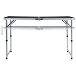 ZNTS Foldable Camping Table Grey Aluminium 120x60 cm 48173