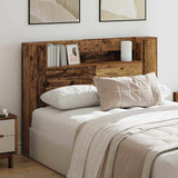 Storage Headboard with LED Old Wood Engineered Wood 3418669
