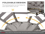 Egg Chair with Cushion & Side Pocket - Brown T3398P325311