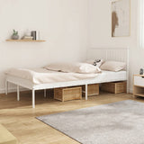 Metal Bed Frame without Mattress with Headboard White 120x200cm 350929