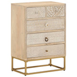 Chest of Drawers 55x30x76 cm Solid Wood Mango and Iron 372011