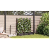 Garden Planter 3 pcs Brown 120 x 40 x 125.5 cm Plastic 42002816