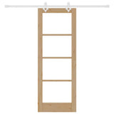 Sliding Door Natural 73.5 x 198.5 cm Solid Pine Wood and Glass 3332239