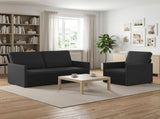 Sofa Set 2 pcs Black Fabric 3433150