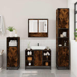 ZNTS 4 Piece Bathroom Furniture Set Smoked Oak Engineered Wood 3301242