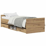 Bed Frame with Drawer Artisan oak 75 x 190 cm Engineered wood 3329307