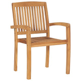 Stacking Garden Dining Chairs 2 pcs Solid Teak Wood 49387