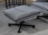Swivel Recliner Chair and Footstool, Upholstered Massage Recliner Armchair with Remote Control, T3398P343286