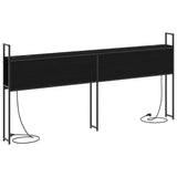 Storage Headboard with Charging Station Black oak 180 cm 859820