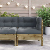 Garden Sofa Corner with Cushions Impregnated Wood Pine 838152