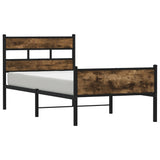 Bed Frame without Mattress Smoked Oak 100x200 cm Engineered Wood 4017231