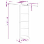 Sliding Door Manual ORKDAL Natural and black 78 x 211 cm 3333472