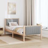 Bed frame Brown and light grey 75 x 190 cm Solid pine wood 878509