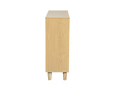 Rattan Shoe Storage Cabinet with Adjustable Shelves, 4 Flip Drawers, Elegant Wooden Design, Perfect N896P437303O