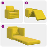 Sofa Bed Dark Yellow 74 x 77 x 81 cm Velvet 4106618