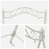 Swing Bench Steel 113 x 121.5 x 168 cm Antique White 3429261