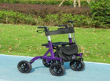 Folding Rollator Walker with Seat, Backrest, Lightweight Walking Frame with Storage Bag, Dual T3398P344798